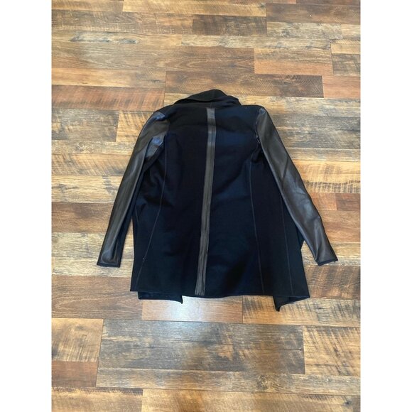 SPANX Drape Front Faux‎ Leather Convertible Jacket Women's XS - Picture 2 of 2
